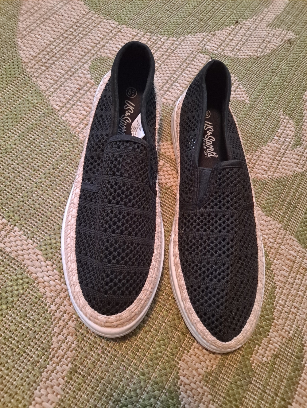 Black Knit Slip-On Loafers